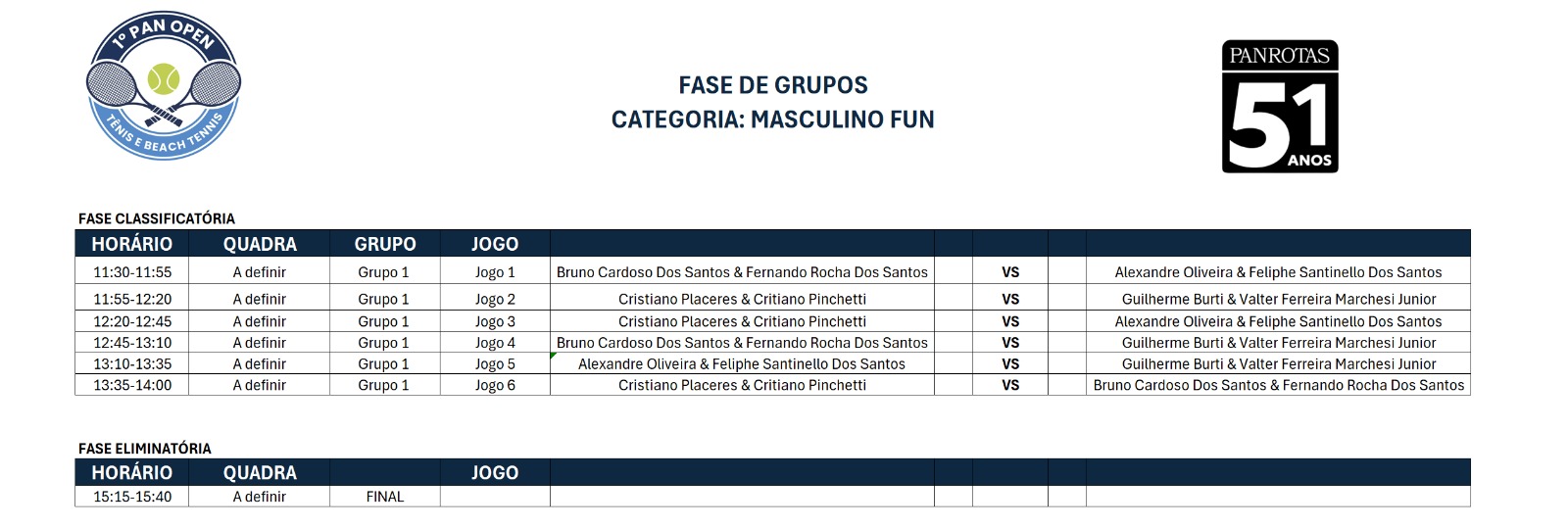 Beach Tennis Masculino - Fun