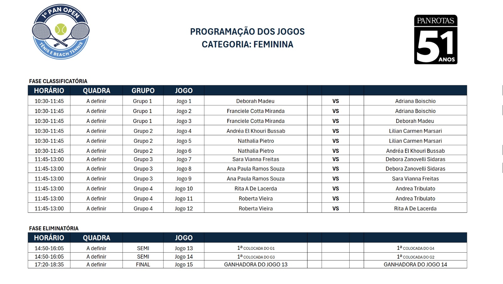 Tênis Feminino - Intermediário